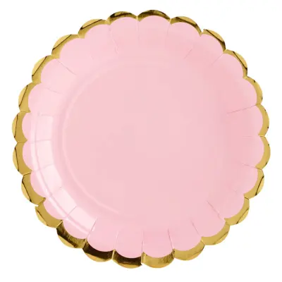 Lyxig Pappersassiette Ljusrosa 18cm 6-pack