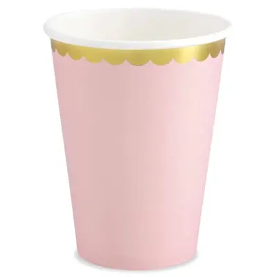 Lyxig Pappersmugg Ljusrosa 6-pack