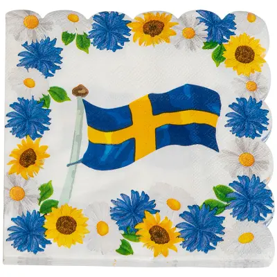 Midsommar Kaffeservett 16-pack