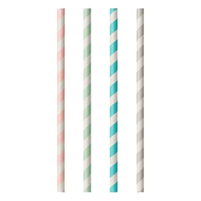 Milkshakesugrör av Papper Flerfärgade Randiga - 100-pack