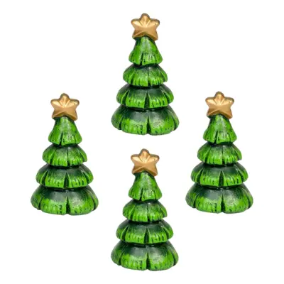 Minidekorationer Julgranar - 4-pack