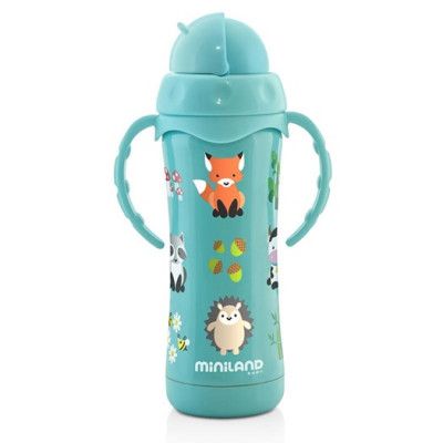 Miniland Thermokid termosflaska sugrör rostfri 240 ml, aqua