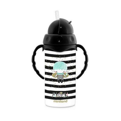 Miniland Thermokid termosflaska sugrör rostfri 240 ml, magic