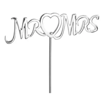 MR & MRS Tårtdekoration Silver