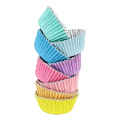 Muffinsformar Folierade Färgmix Pastell - 104-pack