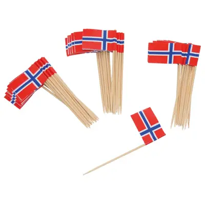 Norska Flaggan Cocktailflaggor 50-pack