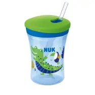 NUK sugrörsmugg Action Cup Chameleon 230 ml, blå