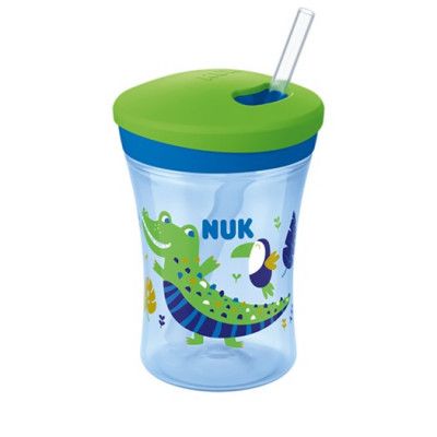 NUK sugrörsmugg Action Cup Chameleon 230 ml, blå