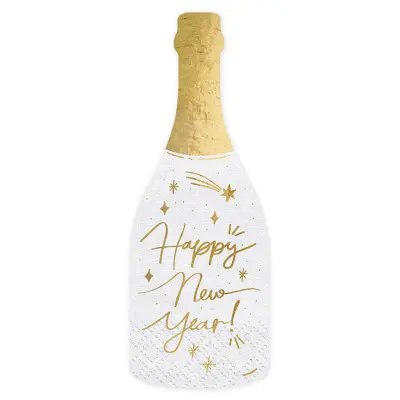 Nyårsfest Chanmapgneflaska Servett 20-pack