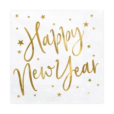 Nyårsfest Servetter Vit 20-pack