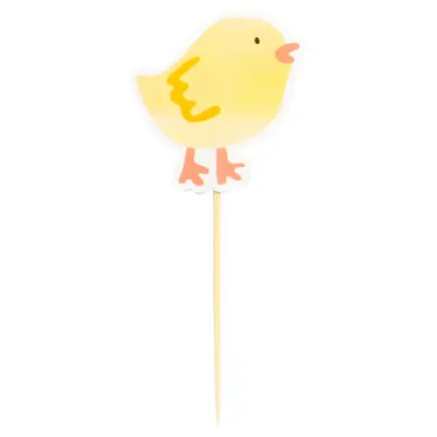 Påsk Gul Kyckling Cake Picks 10-pack