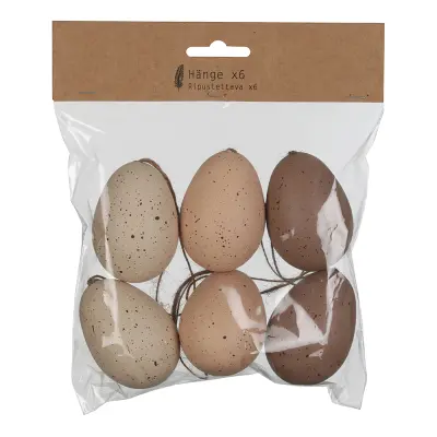 Påskpynt Ägg Naturfärgat - 6-pack