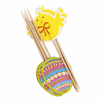 Påskpynt Partypicks - 12-pack