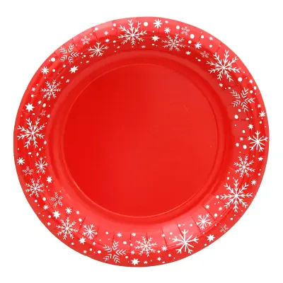 Papperassietter Snöstjärnor Röd - 8-pack