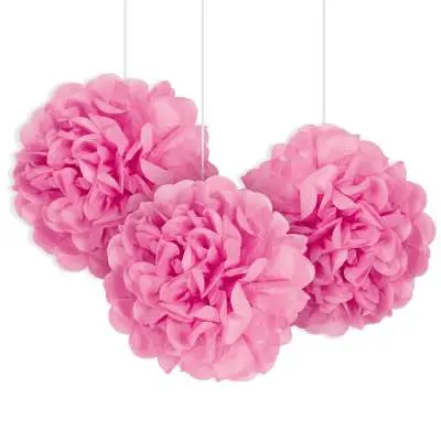 Pappers-puff mini rosa 3-pack, 23 cm