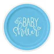 Pappersassietter Baby Shower Blå - 8-pack