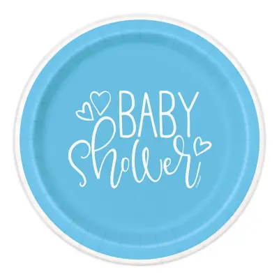 Pappersassietter Baby Shower Blå - 8-pack