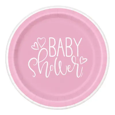 Pappersassietter Baby Shower Rosa - 8-pack
