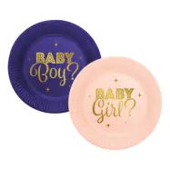 Pappersassietter Gender Reveal - 8-pack