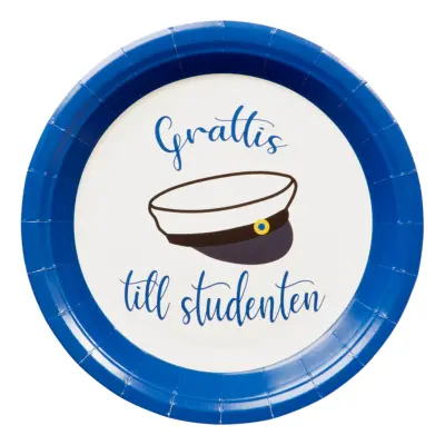 Pappersassietter Grattis till Studenten - 8-pack