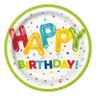 Pappersassietter Happy Birthday - 8-pack