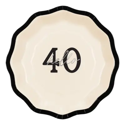 Pappersassietter Hello 40 Rosett - 6-pack