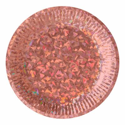 Pappersassietter Hologram Roséguld - 6-pack