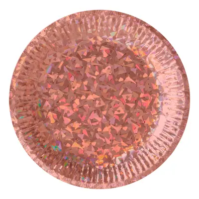 Pappersassietter Hologram Roséguld - 6-pack