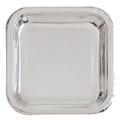 Pappersassietter Kvadrat Silver Metallic - 8-pack