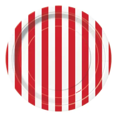 Pappersassietter Röd/Vita Randiga - 8-pack