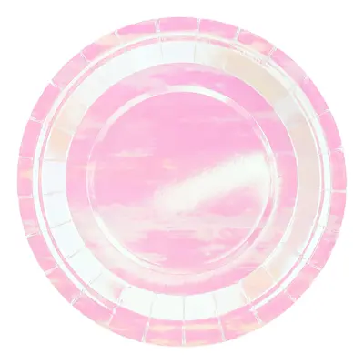 Pappersassietter Rund Regnbågsskimrande - 6-pack