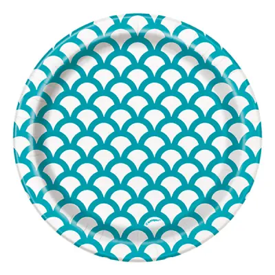 Pappersassietter Snäckskal Turkos - 8-pack