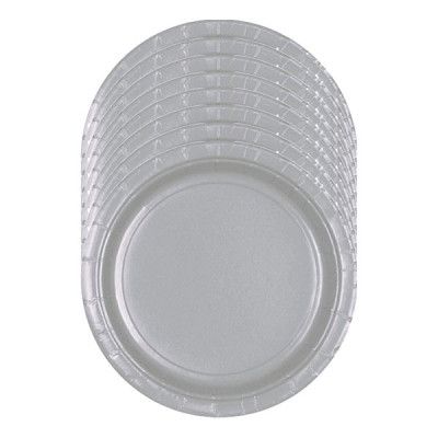 Pappersassietter Silver Metallic - 8-pack