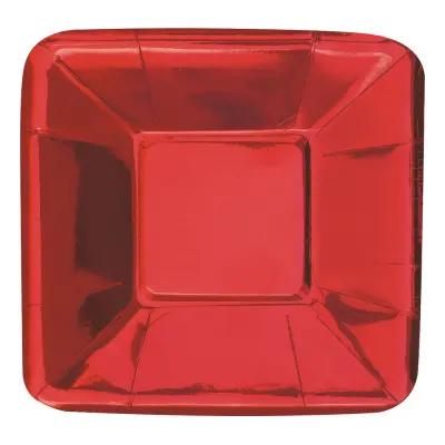 Pappersassietter Små Röd Metallic - 8-pack