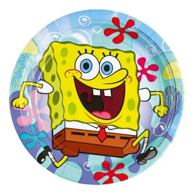 Pappersassietter SvampBob Fyrkant - 8-pack