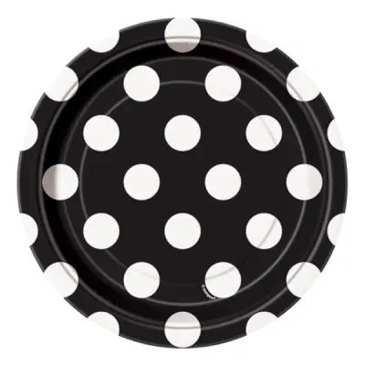 Pappersassietter Svarta Prickiga - 8-pack