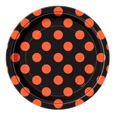 Pappersassietter Svart/Orange Prickiga - 8-pack