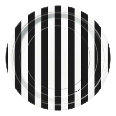 Pappersassietter Svart/Vita Randiga - 8-pack