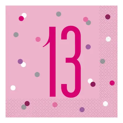 Servetter Siffra Rosa - Siffra 16