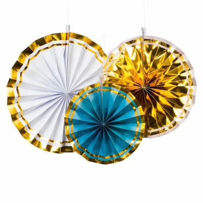 Pappersfjädrar Blå/Vit/Guld