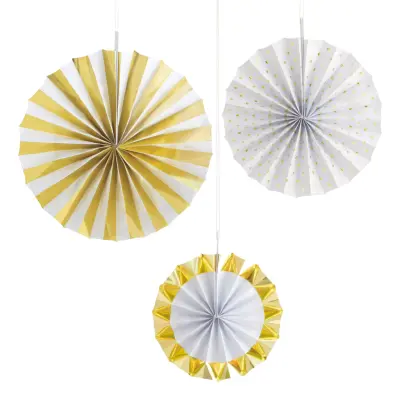 Pappersfjädrar Guld/Vit