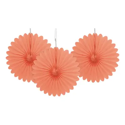 Pappersfjädrar Korall Mini Hängande Dekoration - 3-pack