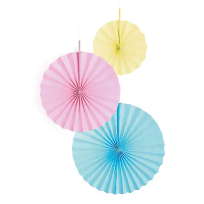 Pappersfjädrar Pastell - 3-pack