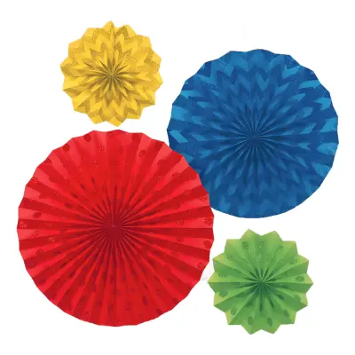 Pappersfjädrar Regnbåge Glitter - 4-pack