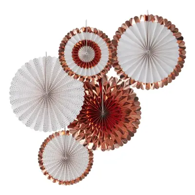 Pappersfjädrar Roséguld - 5-pack