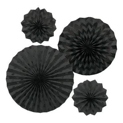 Pappersfjädrar Svarta Glitter - 4-pack