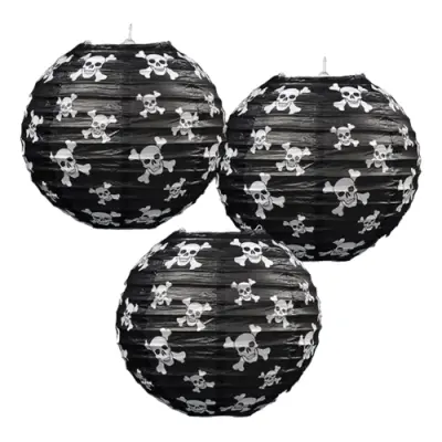 Papperslyktor Pirat - 3-pack