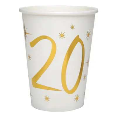 Pappersmuggar 20 Guld/Vit