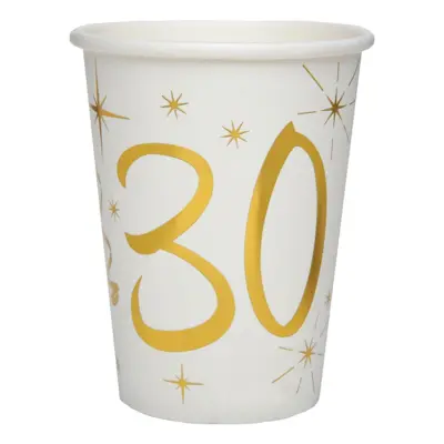 Pappersmuggar 30 Guld/Vit