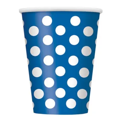 Pappersmuggar Blåa Prickiga - 6-pack